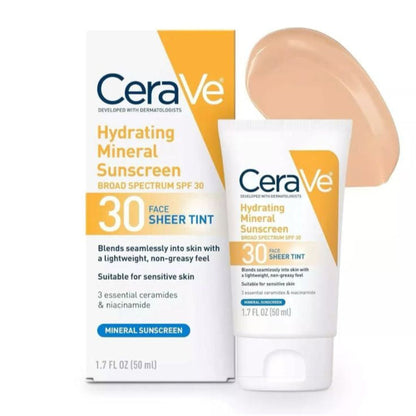 Cera Ve Hydrating Mineral Face Sheer Tint Sunscreen SPF 30 - 50 ml